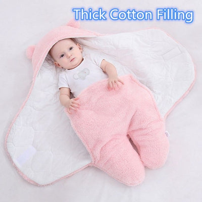 Ultra-Soft Fluffy Fleece Baby Sleeping Bag / Receiving Blanket
